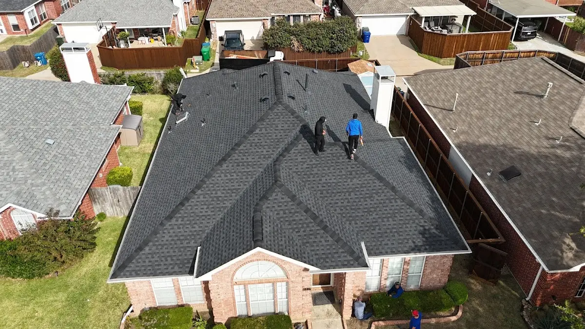 Commercial Roofing work in progress on a Sandy Springs property